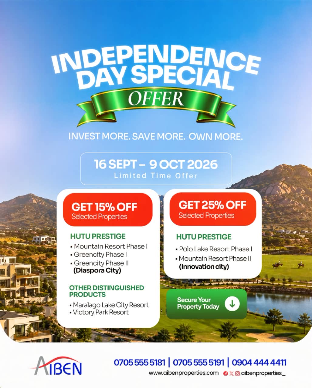 AIBEN Properties Independence Day Special Offer