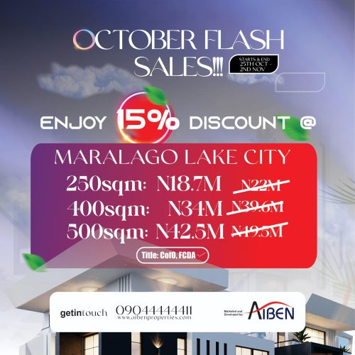 “Limited Time Offer! Enjoy our October Flash Sale! Get up to 15% discount on plots at Maralago Lake City!