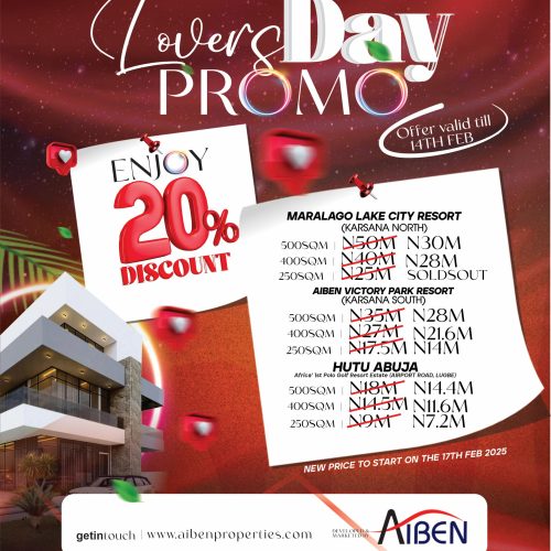 Celebrate Love with Aiben Properties: Enjoy a 20% Valentine’s Discount on Prime Properties in Abuja!